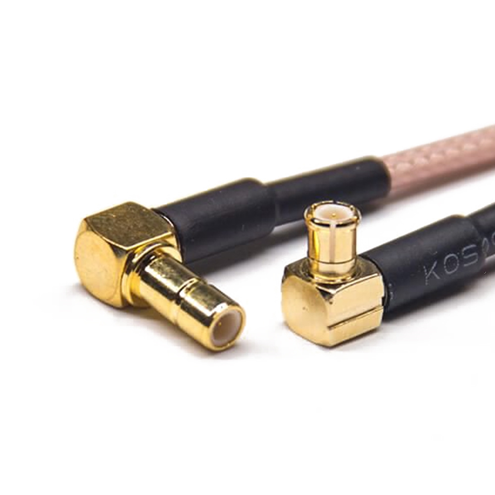 MCX Male Right Angle to SMB Female Right Angle RF Cable Assembly With 20cm 50Ohm RG316 Coax