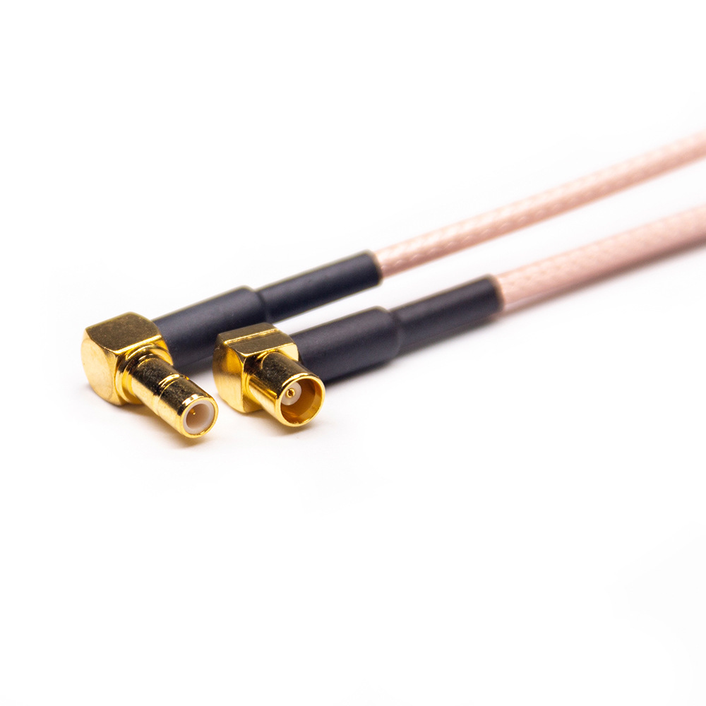 MCX Female Right Angle to SMB Female Right Angle RF Cable Assembly With 20cm 50Ohm RG316 Coax