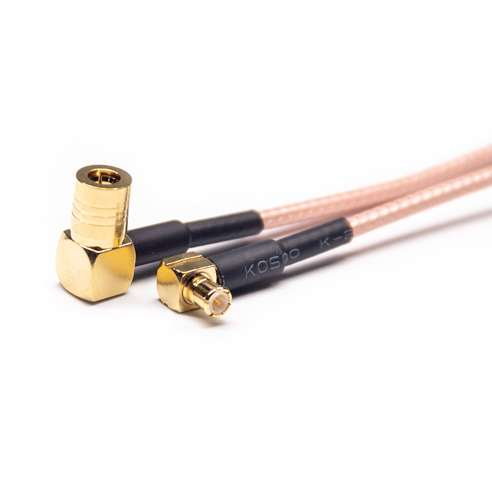 MCX Male Right Angle to SMB Male Right Angle RF Cable Assembly With 20cm 50Ohm RG316 Coax