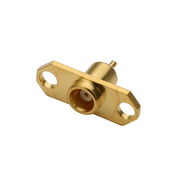 Straight MCX Jack Solder Panel Mount 2 Hole Flange 50ohm