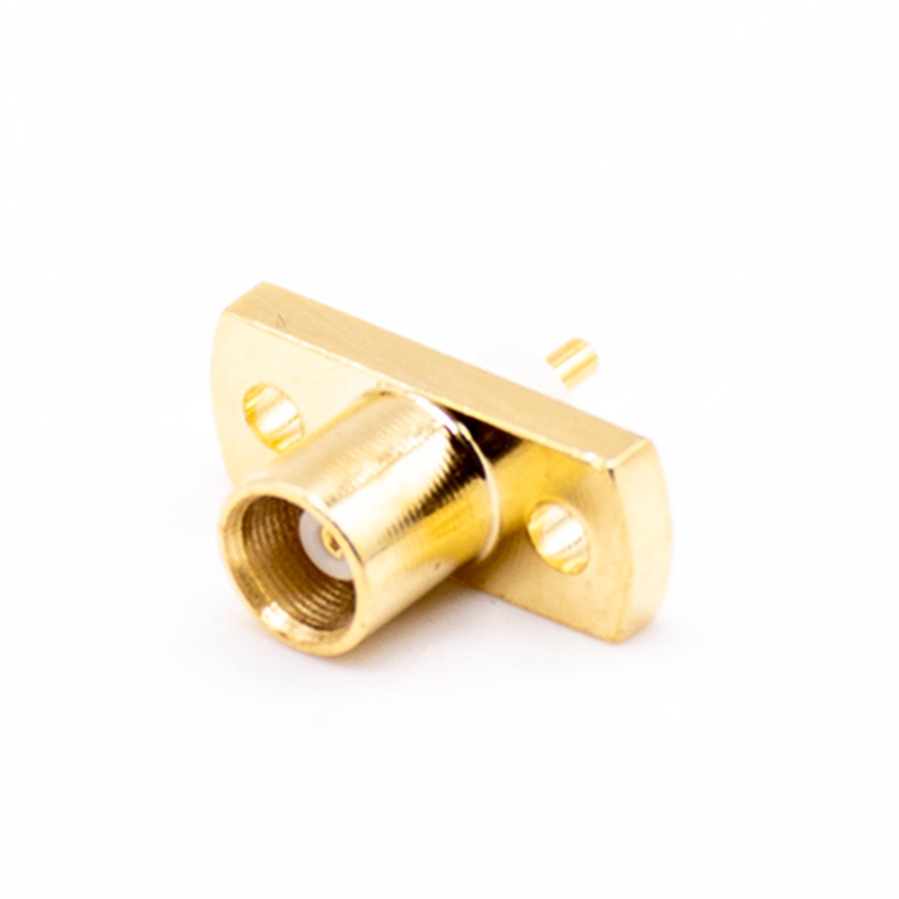 Straight MCX Jack Solder Panel Mount 2 Hole Flange 50ohm