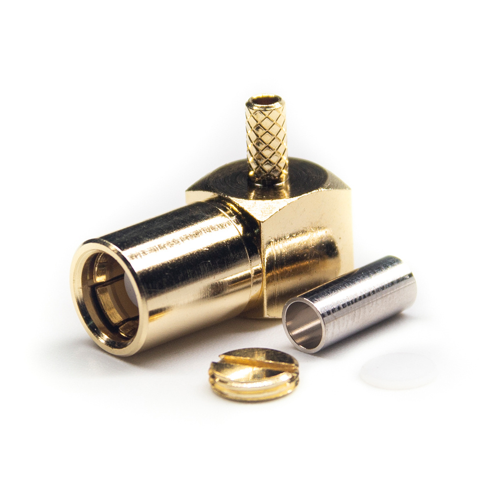 Coaxial Connector SMB Right Angle Male Female Pin Crimp Cable Type 50 Ohm