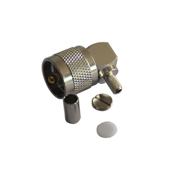 Right Angle UHF Male Crimp Cable Type  RG214/LMR195