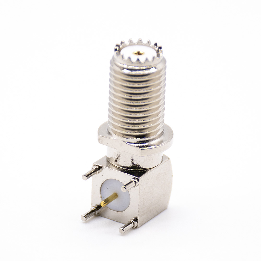 Right Angle Mini UHF Jack Panel Mount Through Hole 50ohm