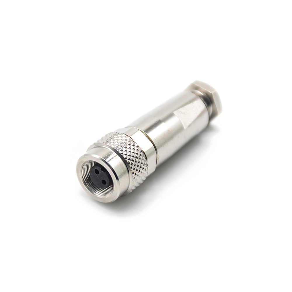 Circular Connectors M9 female straight plug 2 pin screw contacts