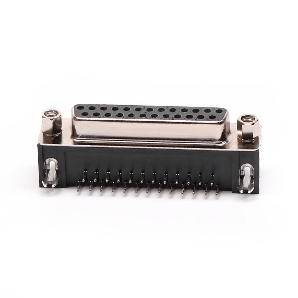 Renhotec D-sub 25 ピン メス ライトアングル コネクタ PCB マウント用、スルーホール、2.77mm ピッチ、ネジロック