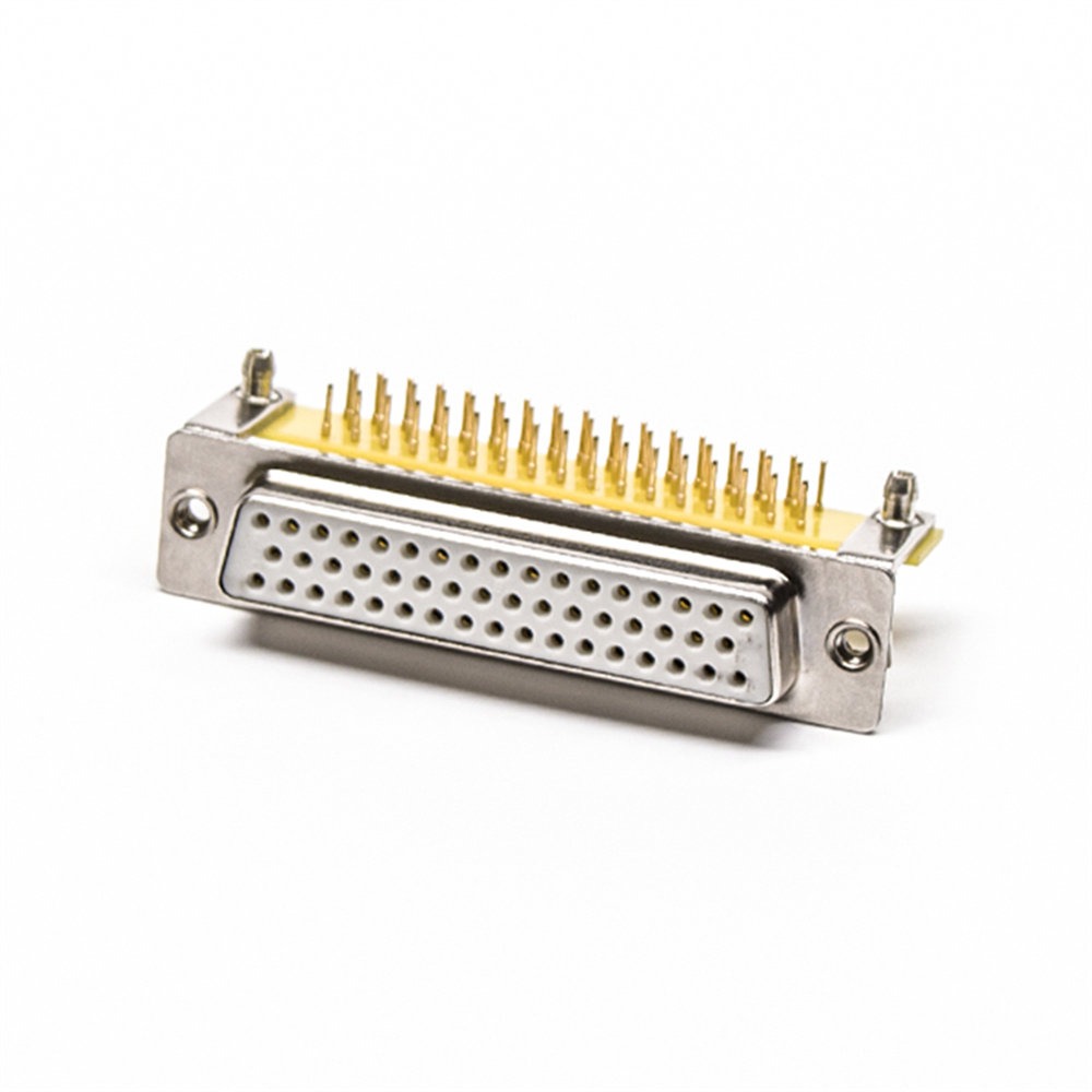 Renhotec 50 ピン D-sub メス R/A コネクタ PCB 用、スルーホール、機械加工コンタクト、2.77mm ピッチ