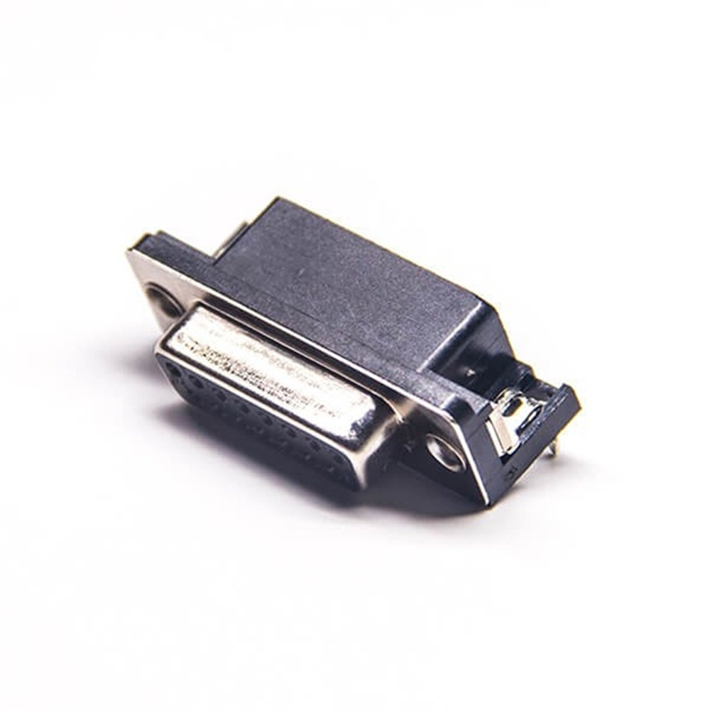 Renhotec D-sub 15 ピン メス ライトアングル コネクタ PCB マウント用、スルーホール、2.77mm ピッチ、ネジロック
