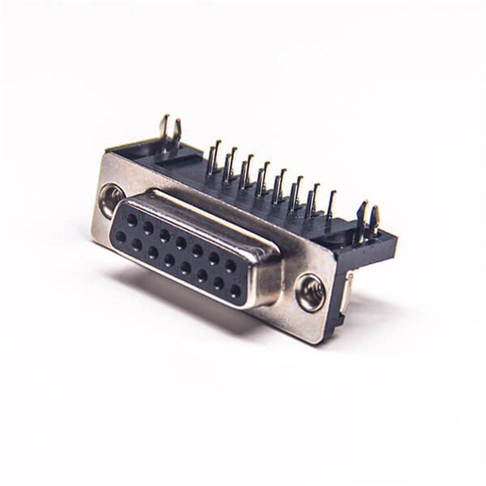 Renhotec D-sub DB15 メス R/A コネクタ PCB マウント用、スルーホール、2.77mm ピッチ、ネジロック