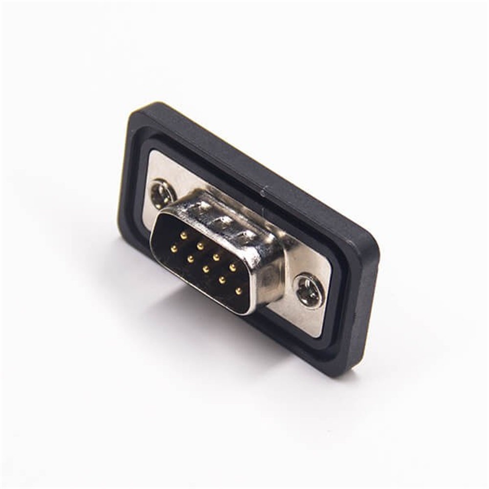 Wasserdichter 9-poliger D-Sub-Stecker von Renhotec, Leiterplattenmontage, Durchgangsloch, bearbeitete Kontakte, 2,77 mm Rastermaß, IP67
