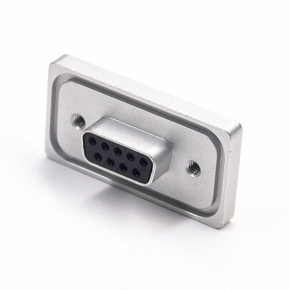 Wasserdichter DB9-Buchsenstecker von Renhotec für Leiterplattenmontage, Durchgangsloch, bearbeitete Kontakte, 2,77 mm Rastermaß, IP67