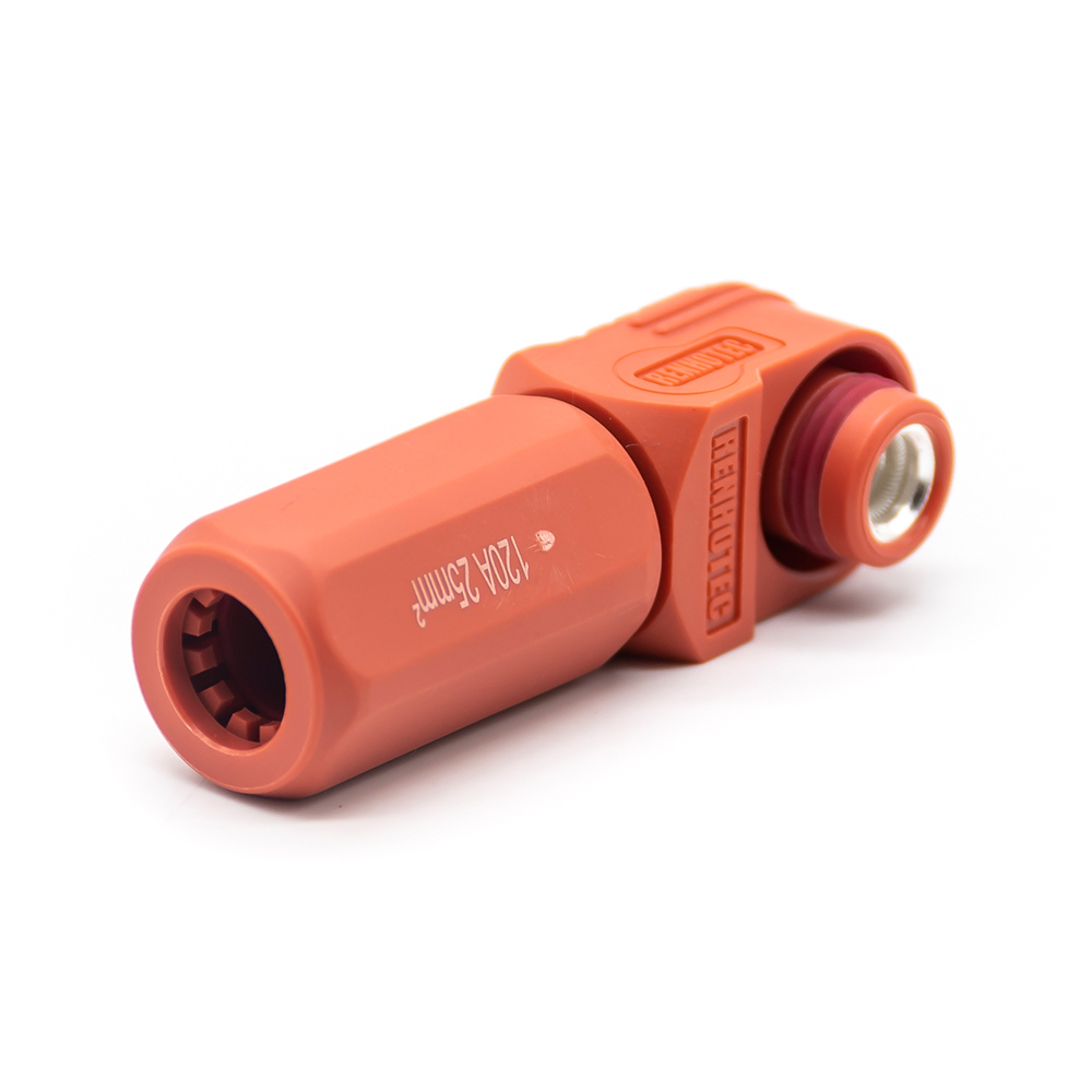 Connettore per accumulo di energia da 6 mm Spina da 120 A Cavo non schermato ad angolo retto da 25 mm² Rosso