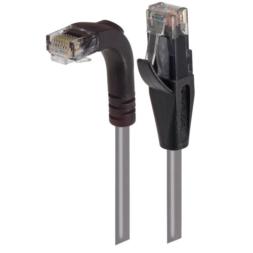 Cavo patch ad angolo retto METABEE Cat6 LSZH, dritto a R/A verso il basso, 24 AWG, UTP, grigio, 1 piede