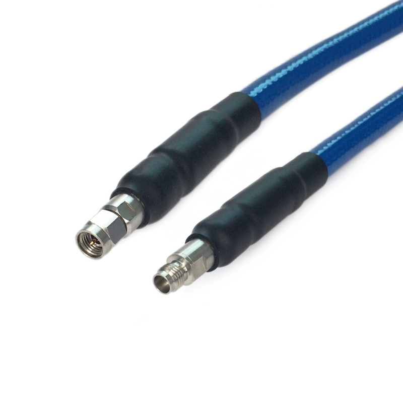 EHF 40GHz 2.92mm Male to 2.4mm Female High Frequency RF Cable Assemblies with 3.28ft 142A Coax Cable PU wrapped metal braided armor