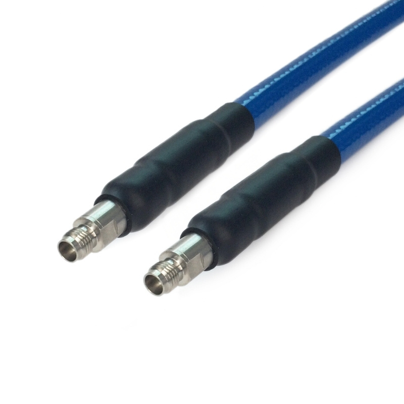 EHF 40GHz 2.4mm Female to 2.4mm Female High Frequency RF Cable Assemblies with 3.28ft 142A Coax Cable PU wrapped metal braided armor