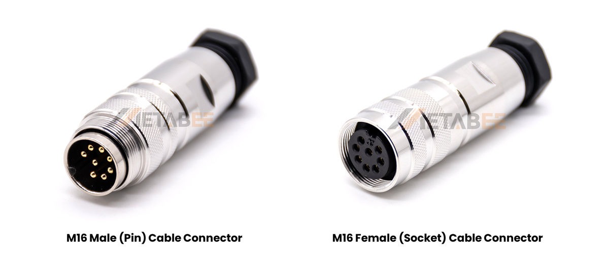 M16 Male and Female Cable Connectors - Metabee