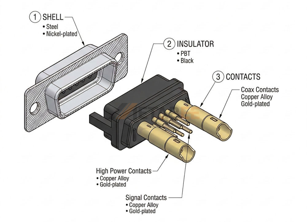Structure of Combo D-sub Connectors