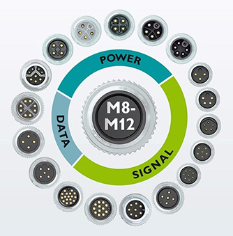 m8 m12 signal power data-connector